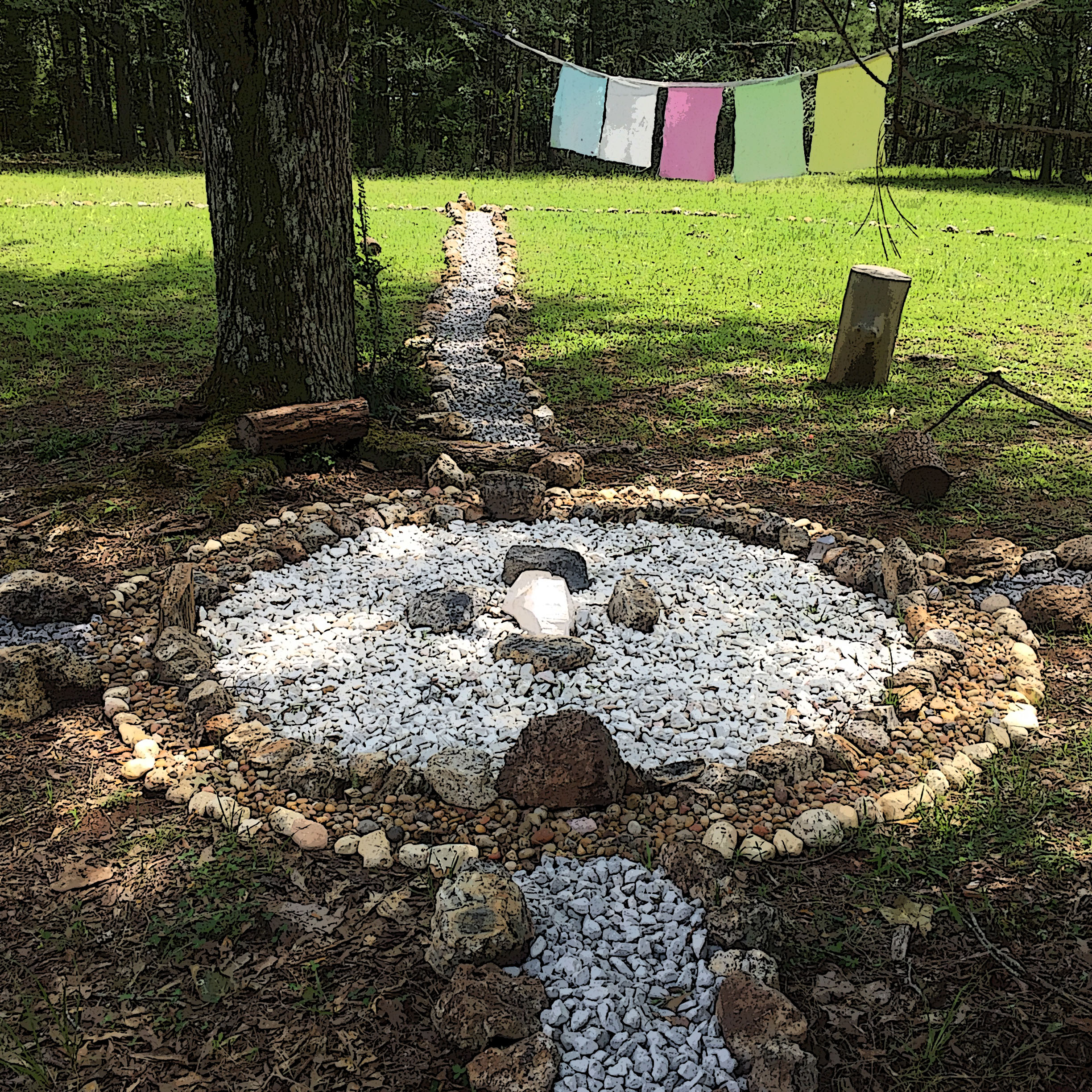 The center of the Medicine Wheel is where you go to send your prayers to Creator